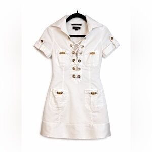 Y2K Bebe Lace-Up White Women's Dress Size 0